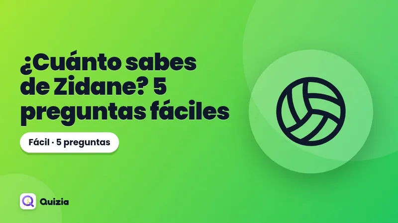 ¿Cuánto sabes de Zidane? 5 preguntas fáciles